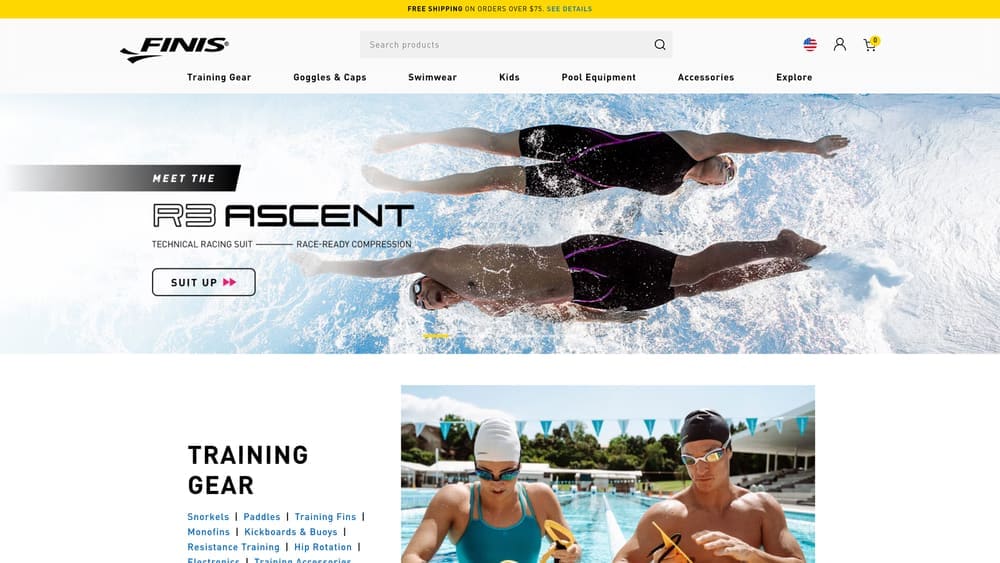 Screenshot of FINIS Tempo Trainer Pro website
